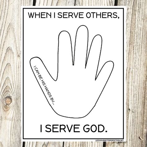 Serving One Another Craft, Crafts About Giving, God Is Everywhere Craft, God Is Almighty Craft For Kids, Helping Others Craft Preschool, September Sunday School Lessons, Serve Others Craft, Preschool Craft Printable, Crafts About Helping Others