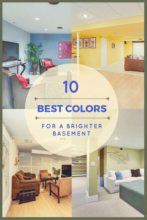 The color you paint your walls helps create atmosphere, character, and personality. Here are 10 paint colors that will brighten any basement design. Colors For Basement Walls, Colors For Basement, Basement Color Schemes, Basement Wall Colors, Basement Colors, Basement Paint Colors, Basement Painting, Basement Home Theater, Basement Playroom