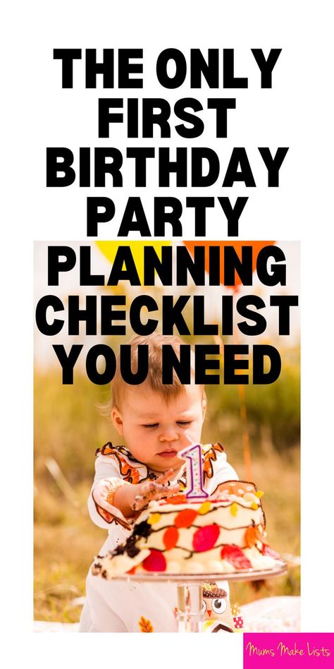 Are you about to plan your baby's first birthday party? Turning one is a milestone birthday and a first birthday is a celebration for parents as much as it is for the birthday baby boy or baby girl. Here is a step-by-step guide to planning a memorable first birthday party for your baby as they turn one. This is a first birthday party planning checklist with everything from booking venue, to invitations, party food, finger food for babies, party activities for babies, party planning Bday Party Checklist, Birthday Planning Checklist, Baby Birthday Food, Birthday Party Planning Checklist, First Birthday Activities, Food Finger, Simple First Birthday, Food For Babies, Birthday Baby Boy