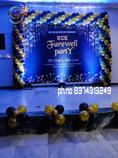 We do all type of balloon and flower decorations at reasonable prices ph no 8374313249,7660938321
.
#farewellparty #farewellpartydecor #fresherspartydecor #farewellpartyballoondecor Balloon Decorations For Farewell Party, Farewell Balloon Decoration, Stage Decorations For Freshers Party, Farewell Decoration Idea, Seminar Decoration Ideas, Gifts For Freshers Party, Theme For Freshers Party In College, Decoration For Freshers Party, Fresher Party Decoration