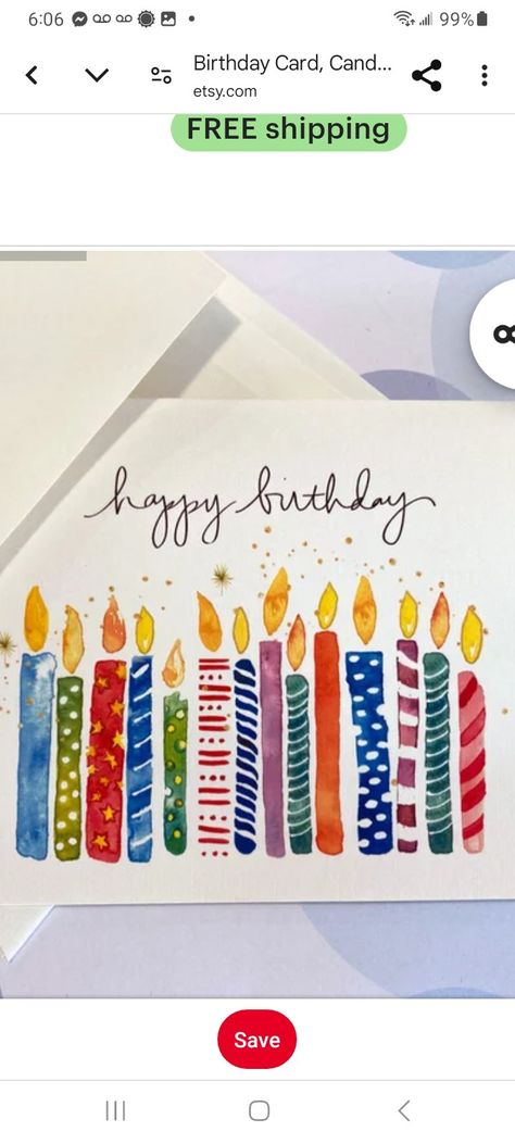 Watercolor Painting, Birthday Cards, Watercolor Paintings, Happy Birthday, Birthday, Watercolour Painting