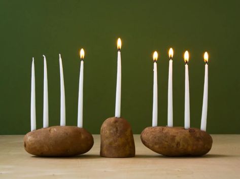 Hanukkah Photography, Beige Party, Food Architecture, David Stark, Diy Hanukkah, Hanukkah Crafts, Hanukkah Candles, Seasonal Displays, Hanukkah Menorah