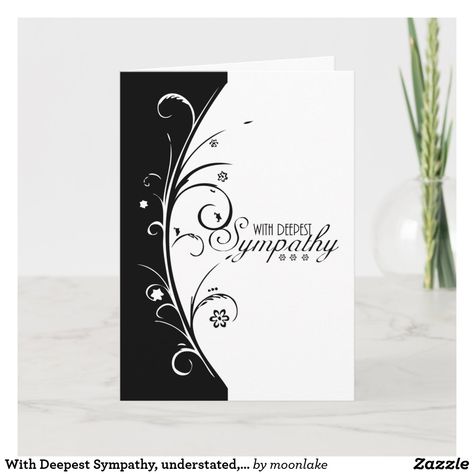 Cricut Sympathy Cards, Handmade Sympathy Card Ideas Simple, Condolence Cards Handmade, Simple Greeting Cards, Condolence Cards, Sympathy Card Sayings, Monochromatic Cards, Black And White Cards, With Deepest Sympathy