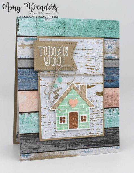 Stampin’ Up! Humble Home Thank You Card – Stamp With Amy K Humble Home, Country Flowers, Housewarming Card, New Home Cards, Ctmh Cards, Card Crafting, Fall 24, December 2024, Christmas Catalogs