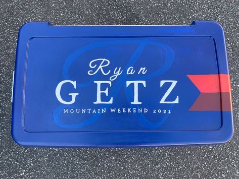 Michelob Ultra Cooler Painting, Mountain Weekend Cooler Fraternity, Beach Weekend Cooler Fraternity, Mizzou Frat Cooler, Frat Cooler Hockey, Pike Formal Cooler, Fraternity Coolers Ideas, Delta Chi Cooler, Funny Frat Cooler Ideas