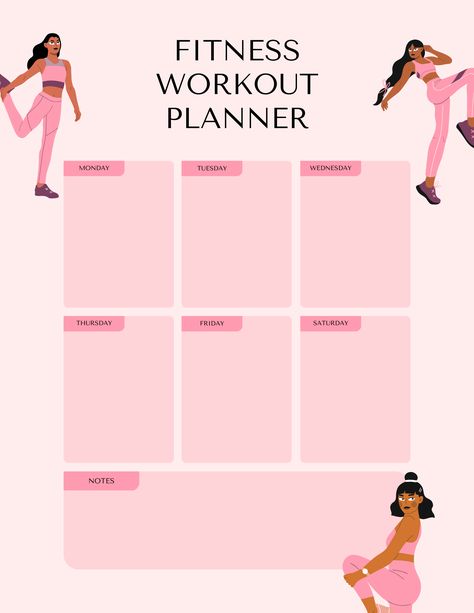 Fitness Checklist, Planning Sport, Workout Logs, Weekly Fitness Planner, Pink Fitness, Female Workout, Bedtime Ritual, Workout Planner, Workout Log