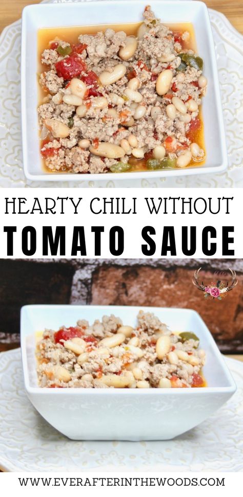 Chili Recipe Without Tomato Sauce, Chili Recipe Without Tomatoes, Soup Without Tomatoes, Chili Without Tomatoes, Chili Recipe No Tomatoes, Fall Lunches, No Tomato Sauce, How To Make Tomato Sauce, Beef Ideas