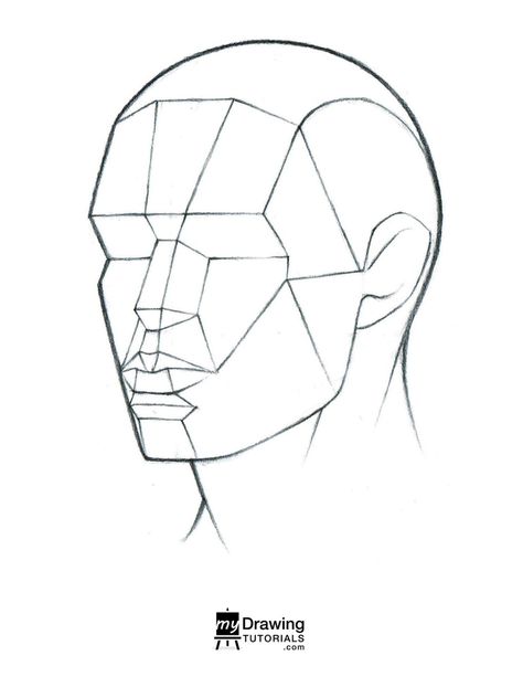 Cube Head Drawing, Drawing Body Proportions, Planes Of The Face, Drawing The Human Head, Male Figure Drawing, Human Body Drawing, Anatomy Sculpture, 얼굴 드로잉, Drawing Tutorial Face