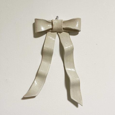 Ceramic Wall Ribbon Bow - Tall Decorative Object by Sidney Field | Minted New Years Decorations, Dry Clay, Nice Things, Ribbon Bow, Air Dry Clay, Flower Making, Ribbon Bows, Decorative Objects, Air Dry