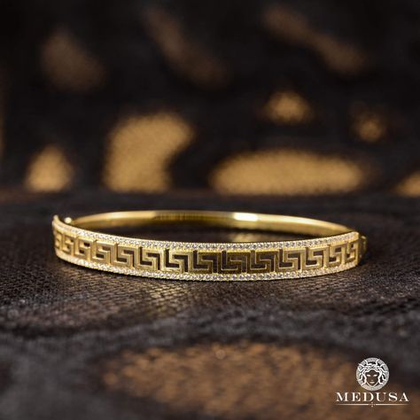 Versache Bracelet, Versace Gold Bracelet, Versace Jewelry Bracelets, Versace Bracelet Men, Gents Kada Design In Gold, Gents Kada, Everyday Bracelets, Medusa Jewelry, Man Gold Bracelet Design