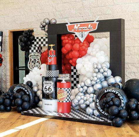 Fornite Ballon Garland, Birthday Car Theme Decorations, Formula One Theme Party, Disney Cars Birthday Backdrop, Born 2 Ride Birthday Party, 27th Birthday Ideas For Him, F1 Theme Birthday, 27 Birthday Ideas For Him, Disney Movie Party