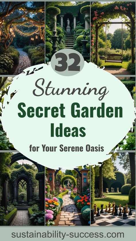 32 Secret Garden Ideas To Create Your Peaceful Retreat Large Back Garden Ideas, Secret Forest Garden, Magical Small Garden, Backyard Whimsical Garden Ideas, Garden Vignettes Backyards, Botanical Gardens Aesthetic, Secret Gardens Backyard, Enchanting Garden Ideas, Small Secret Garden Ideas Backyards