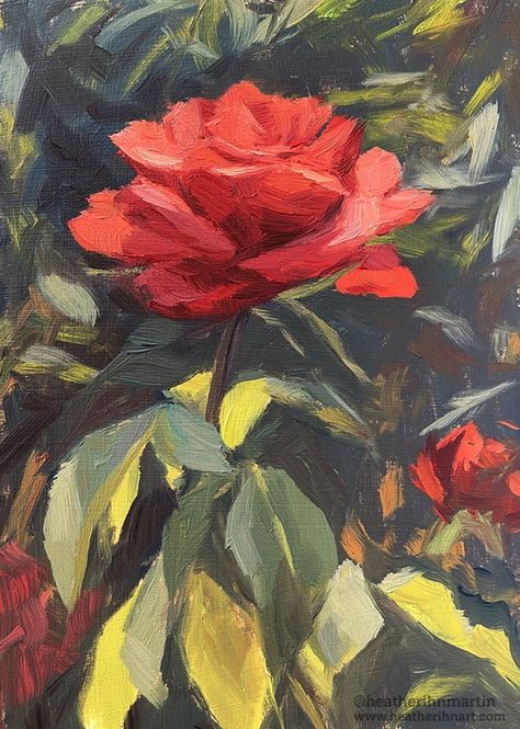 Painting Concepts, Heather Martin, Pastels Art, Single Red Rose, Oil Painting Inspiration, Rennaissance Art, Theme Nature, Pretty Drawings, Daily Painting