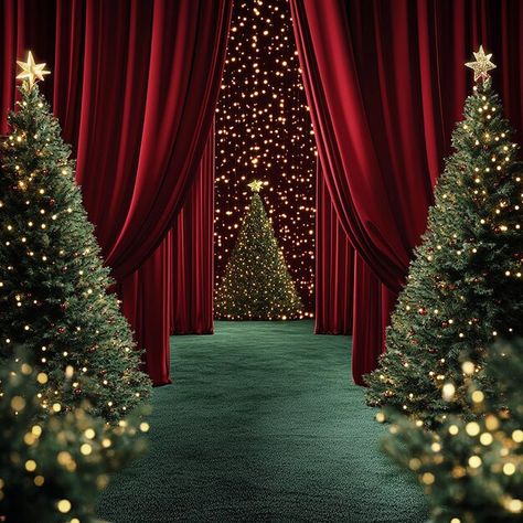 Cd Craft, Backdrop Decor, Christmas Backdrop, Layered Curtains, Cd Crafts, Christmas Green, Christmas Backdrops, About Christmas, Backdrop Decorations