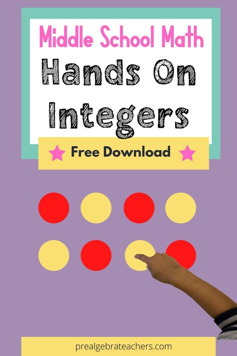 If you are looking for ways to make teaching Integers more hands on and interactive in your middle school Math, check out these 3 ideas and download this free Integers Reference Sheet. | PreAlgebra Teachers Integers Games Middle School, Prealgebra Middle School, Teaching Algebra Middle School, Multiplying Integers Activity, Math Activities Middle School, Gen Math, Integers Activities, Teaching Integers, Adding Integers