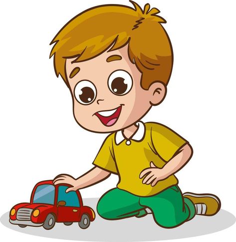 cute little kids playing with toys together vector Kids Playing Drawing, Drawing Topics, Human Figures, Boy Drawing, Mixed Kids, How To Make Toys, Moon Pictures, Cartoon Boy, Homeschool Ideas