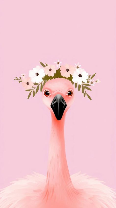 Flamingo selfie cute wallpaper animal flower cartoon. | premium image by rawpixel.com / Tanat Chittirungsan Mobile Wallpaper Aesthetic, Flower Cartoon, Selfie Cute, Animal Body Parts, Aesthetic Illustration, Cute Flamingo, Flamingo Wallpaper, Wallpaper Mobile, Cute Wallpaper