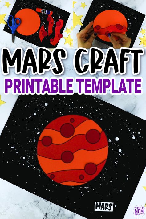 Simple Mom Project, Outer Space Crafts, Planets Activities, Planet Crafts, Planet Project, Printable Craft Templates, Earth Craft, Solar System Crafts, Theme Template