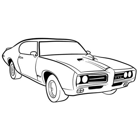 How to draw Pontiac GTO Judge 1969 1969 Pontiac Gto Judge, Vintage Car Drawing Easy, Cool Car Drawings Easy, Classic Car Tattoo, Vintage Car Tattoo, Classic Car Drawing, Tattoo Guitar, Pontiac Gto 1969, Car Drawing Pencil