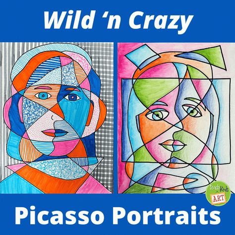 Wild ‘n Crazy Picasso Portraits – 2 Ways Picasso Craft For Preschool, Picasso Portraits For Kids, Picasso Faces For Kids, Picasso Art For Kids, Picasso Art Projects For Kids, Picasso Kids, Picasso Portraits, International Dot Day, Artist Markers