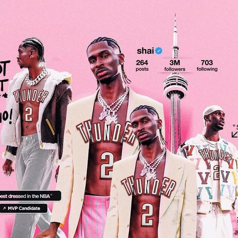 jorge on Instagram: "shai :: Pink Matter   Here’s another design made a while back, loved spending the time making this SGA design (even though Doncic should be MVP)  #photoshop #design #nba #smsports #sportdesign #graphicdesign #graphicdesigner #graphicdesigncentral #designgraphic #photoshopedit #sportdesign #sportsdesign #okc #SGA #okcbasketball #nbabasketball" Shai Gilgeous Alexander, Nba Artwork, Graphic Desi, Sports Graphic Design, Photoshop Editing, Photoshop Design, Sports Design, Nba Basketball, Nba