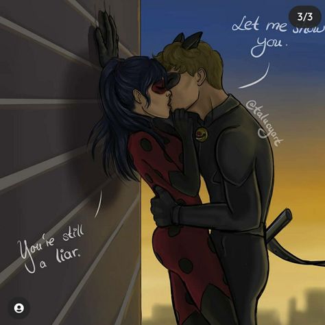 Catnoir And Ladybug, Miraculous Ladybug Kiss, Tikki Y Plagg, Marinette Et Adrien, Adrian And Marinette, Ladybug Art, Miraculous Ladybug Oc, Bike Photoshoot, Miraculous Wallpaper