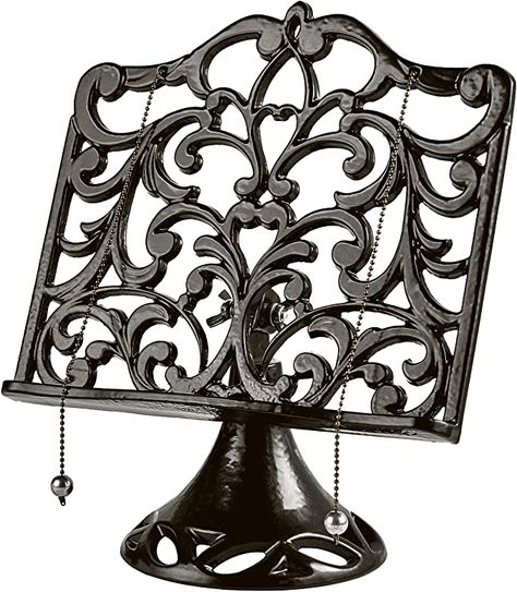 Amazon.com: Cast Iron Cookbook Stand, Adjustable Decorative Metal Cookbook Recipe Holder for Cookbooks or iPad Stands for Kitchen, Coffee Gold : Home & Kitchen Goth Kitchen, Gothic Kitchen, Cookbook Stand, Recipe Holder, Cookbook Holder, Cook Book Stand, Dark Home Decor, Goth Home, Goth Home Decor