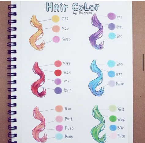 Copic Markers Tutorial, Art Markers Drawing, Color Theory Art, Ohuhu Markers, Copic Marker Art, Drawing Hair Tutorial, 얼굴 드로잉, Coloring Tutorial, Marker Drawing