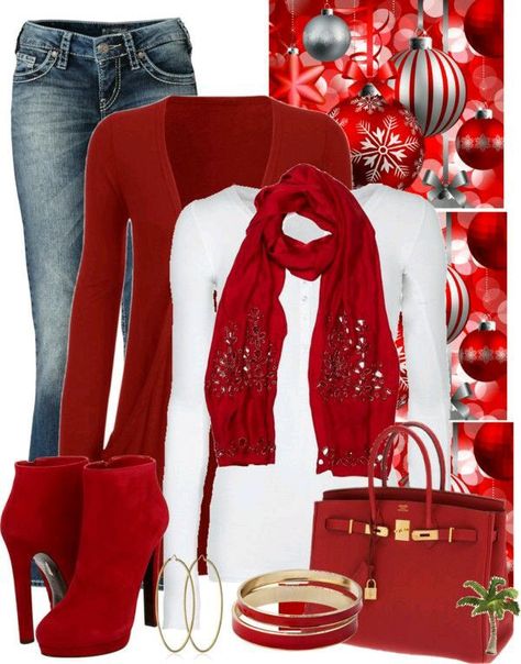 Red and White outfit Casual Christmas Party, Casual Christmas Party Outfit, Cute Christmas Outfits, Girls Christmas Outfits, Christmas Party Outfit, Christmas Party Outfits, Moda Chic, Party Outfits, Christmas Fashion