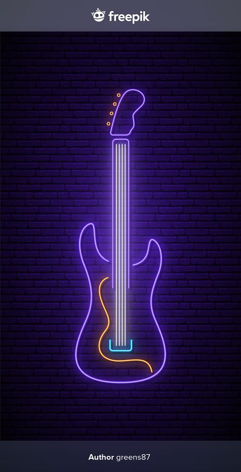 Guitar Neon Sign, Neon Guitar, Music Abstract, Music Room Design, Led Flex, Neon Abstract, Flex Design, Neon Lights Bedroom, Neon Light Art