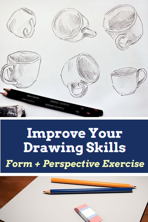 In this tutorial video, I demonstrate a practical exercise that will help you improve your drawing skills. Specifically, this exercise focuses on honing your skills in depicting realistic form and perspectives. #DrawingSkills #ArtTutorial #PerspectiveDrawing Drawing Exercises For Beginners, Art Practice Exercises, Art Fundamentals, Improve Your Drawing Skills, Improve Your Drawing, Beginner Drawing Lessons, Exercises For Beginners, Teaching Drawing, Pencil Drawings For Beginners