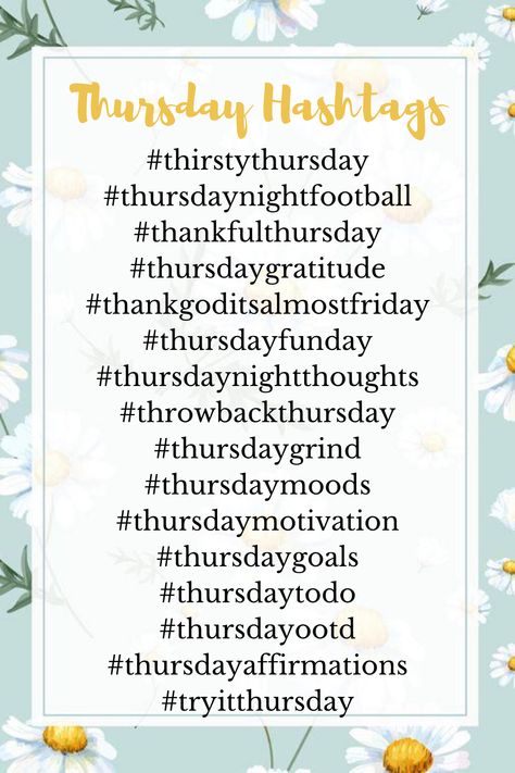 Wednesday Hashtags, Inspirational Hashtags, Tuesday Hashtags, Insta Hashtags, Sorority Instagram, Followers Increase, Social Media Hashtags, Hashtag Ideas, Frame With Flowers