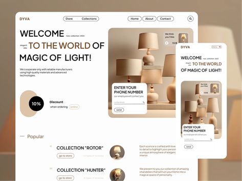 Pretty Web Design, Shopping Web, Lamps Interior, Minimal Website Design, Website Design Inspiration Layout, Colorful Website, Ui Design Trends, Lamp Shop, Modern Website Design