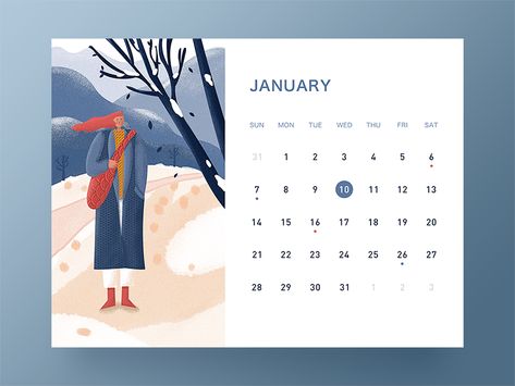 January Illustration Calendar, January Illustration, Calendar Design Inspiration, Calendar For 2023, Calendar Illustration, Ui Illustration, Illustration Calendar, Creative Calendar, 달력 디자인