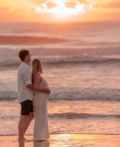 Maternity Photo Shoot On Beach, Beach Maturity Shoot, Beach Maternity Photos Couples Sunset, Maternity Photography Beach Poses, Beach Announcement Photos, Pregnancy Beach Photoshoot, Beach Pregnancy Pictures, Beach Pregnancy Photos, Beach Maternity Photos Couples