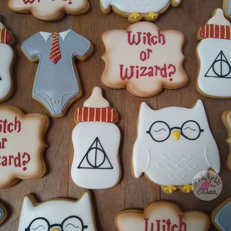 Baby Shower Ideas Harry Potter, Harry Potter Baby Shower Cookies, Harry Potter Baby Shower Games, Harry Potter Shower, Celebration Cookies, Halloween Gender Reveal, Gender Reveal Cookies, Baby Gender Reveal Party Decorations, Harry Potter Etsy