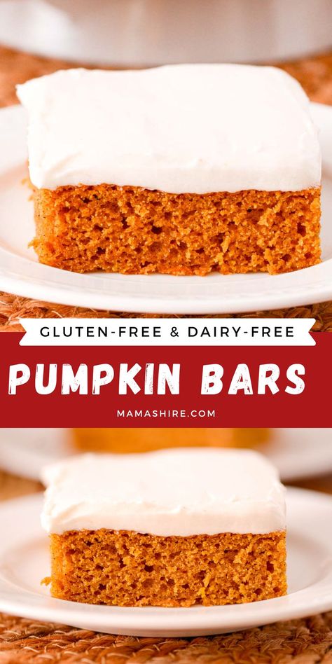 Gluten Pumpkin Recipes, Allergen Free Pumpkin Recipes, Gluten And Dairy Free Pumpkin Bars, Gluten Free Pumpkin Bars Easy, Gluten Free Recipes For Dessert Easy, Best Gf Dessert Recipes, Gluten Free Dairy Free Pumpkin Bars, Gluten Free Pumpkin Bar, Pumpkin Bars Dairy Free