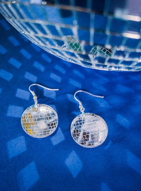 Disco Ball Earrings, Tatty Devine, Bubble Necklaces, Jewelry Words, Mirror Acrylic, Mirror Ball, Jewelry Making Kit, Book Jewelry, Ball Earrings