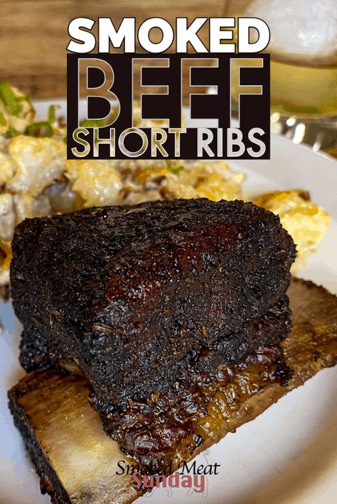 Simple and Tasty Smoked Beef Short Ribs • Smoked Meat Sunday Smoked Short Ribs, Beef Plate Ribs, Grilled Beef Short Ribs, Smoked Beef Short Ribs, Beef Short Ribs Recipe, Cooking Short Ribs, Beef Ribs Recipe, Beef Short Rib Recipes, Rib Meat