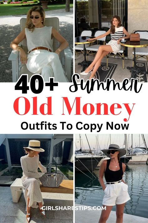 Island Outfits Tropical, Summer Old Money Outfits, Old Money Spring, Summer Old Money, European Outfits, Old Money Summer, Parisian Outfit, Summer Brunch Outfit, Old Money Fashion