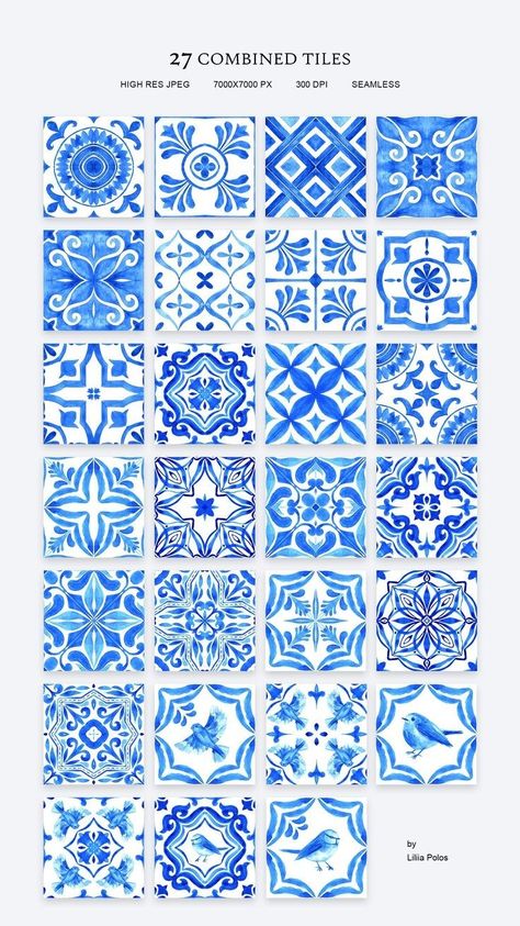 Spanish Tile Painting, Jaipuri Art Paintings, Tiles Drawing Design, Tile Drawings Ideas, Greek Tiles Pattern, Tile Painting Ideas Art, Tile Design Drawing, Portugal Tile Tattoo, Greece Tiles