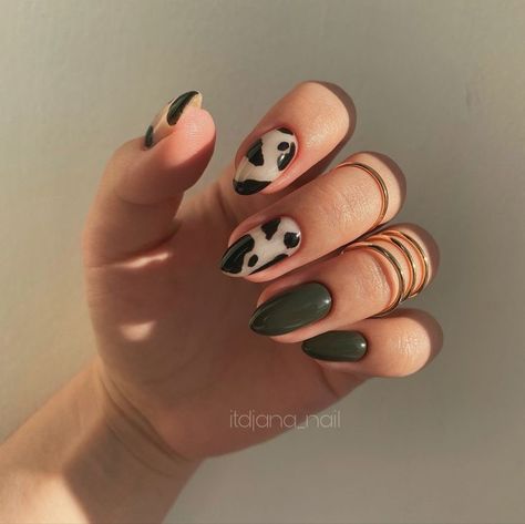 Creative Nails Designs, Western Nails, Natural Nail Care, Cow Nails, Edgy Nails, Minimal Nails, Nail Art Ideas, Fire Nails, Funky Nails