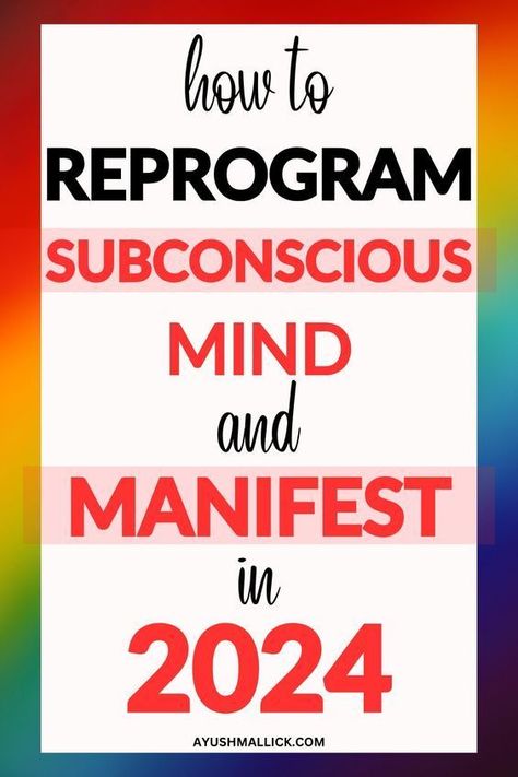 how to reprogram subconscious mind and manifest in 2024 New Year Manifestation, Subconscious Mind Programming, Reprogramming Your Mind, Reprogram Subconscious Mind, Manifest Anything, Spirit Guide, Good Environment, Mind Tricks, Breathing Techniques