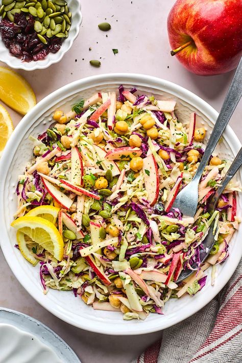 Apple Slaw Two Peas And Their Pod, Slaw Salad, Different Salads, Apple Slaw, Cooking Chicken To Shred, Quinoa Salad Recipes, Slaw Recipes, Healthier Recipes, Tahini Dressing