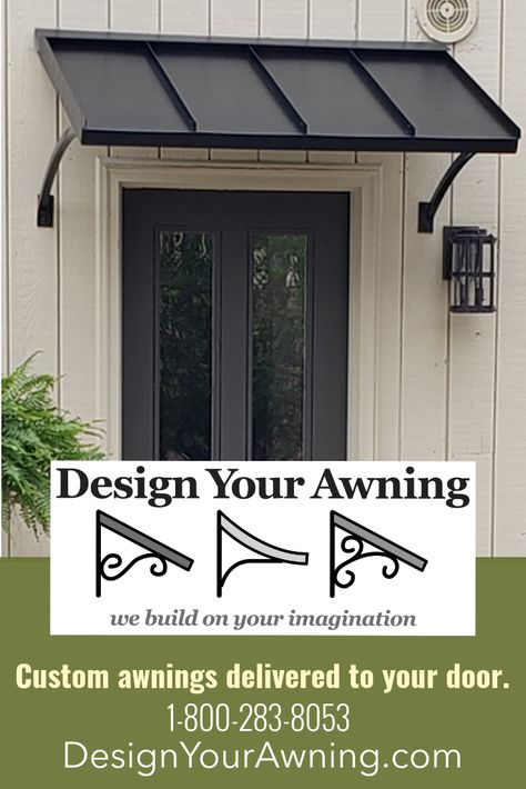 Beautiful custom awnings designed by you with the help of our experts. Call us today and get your project started in time for summer! 1-800-283-8053 Doors And Windows Design, Custom Awnings, House Awnings, Windows Design, Door House, Home Exterior Makeover, Window Awnings, Exterior Makeover, Exterior Remodel