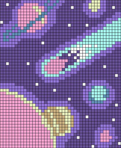 Disco Ball Alpha Pattern, Galaxy Alpha Pattern, Space Alpha Pattern, Space Crochet Pattern, Space Pixel Art, Pixel Art Pattern Design, Rings Moon, Saturn Rings, Space Tapestry