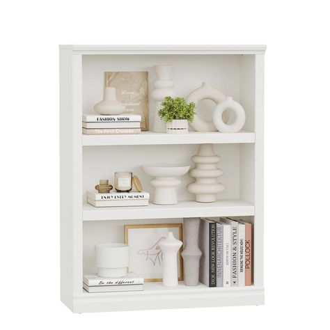 PRICES MAY VARY. 【Enough Storage Space】Shelf size 32.4" X 11.4 " X 43.3 ",Compared to a regular bookshelf, it is wider and deeper. In addition to books, you can also use it to store more things, such as your favorite cups, plates, potted plants, and some decorations. 【Adjustable Shelf Design】2 adjustable shelves to maximize storage potential for your storage needs.Avoid any inconvenience caused by the short spacing between boards. You can also place the products in different locations according Short Bookshelf Decor, Short Bookshelf Ideas, Small Bookcase Styling, Small Bookshelf Inspiration, Living Room Bookshelves Built Ins, Short Bookcase, Styling Shelf, Bookshelf For Small Spaces, Bookshelves For Small Spaces