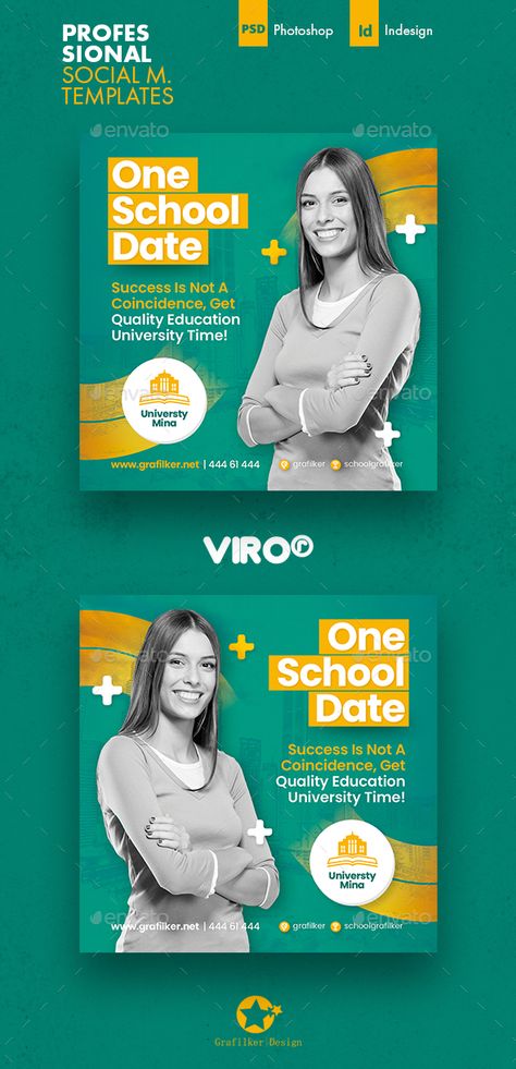 School Social Media Templates School Social Media, Projects School, Decomposing Numbers, Education Games, Real Estate Marketing Design, Social Media Art, Hundreds Chart, Social Media Branding Design, Banner Design Inspiration