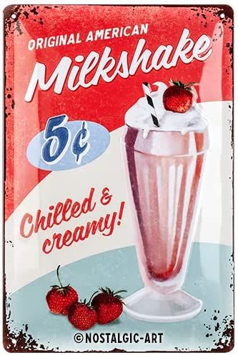 American Milkshake, Diner Aesthetic, Diner Sign, Americana Aesthetic, 50s Diner, Vintage Diner, Retro Tin Signs, Nostalgic Art, Retro Diner