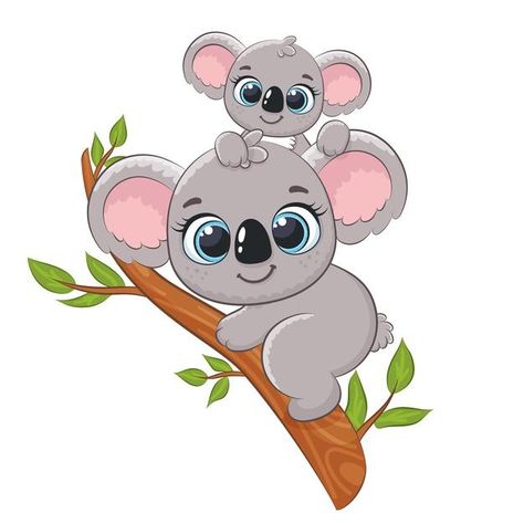 Koala Illustration, Koala Drawing, Koala Art, Tree Vector Illustration, Australia Crafts, Creative Clips Clipart, Its A Girl Balloons, Tree Vector, Cute Koala